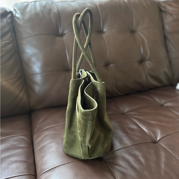 JW PEI - NWT Hana Medium Faux Suede Tote Bag- Dark Olive - Picture 5 of 10